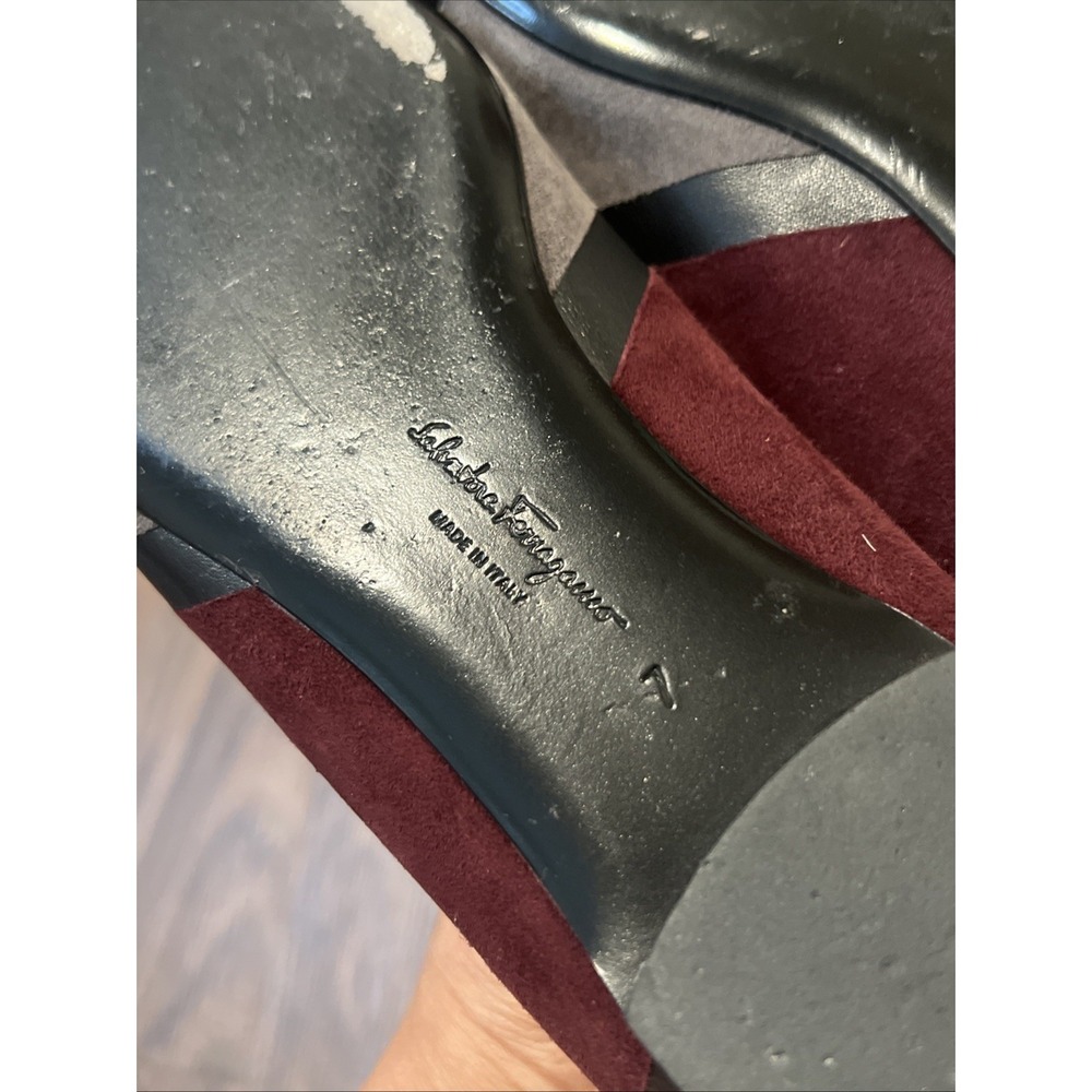 Salvatore Ferragamo Vara ballet flats shoes Suede size 7 - Picture 14 of 16